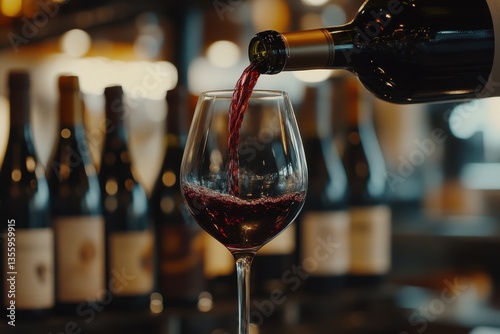 Obraz na płótnie Pouring Red Wine into a Glass w salonie