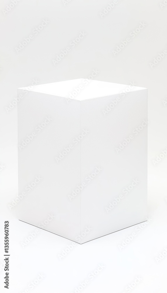 Minimalist white cardboard box mockup with soft shadows, ideal for branding, packaging design, and product presentation Minimalist white cardboard box mockup with soft shadows, ideal for branding, packaging design, and product presentation