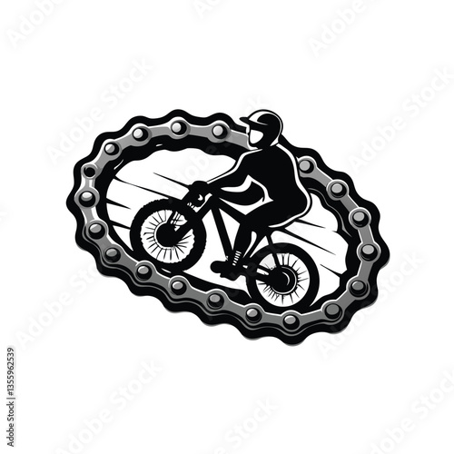 Create a highly detailed vector graphic of a chain and sprocket, showcasing intricate links and teeth.  Include realistic shadows and highlights.