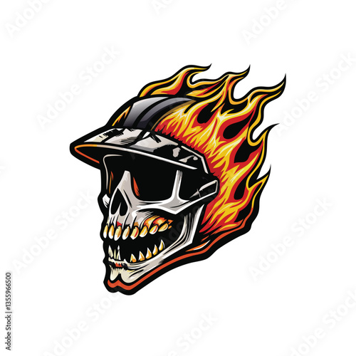 Create a highly detailed vector graphic of a motocross helmet, showcasing intricate design elements and realistic textures.  Include vibrant colors and sharp lines.