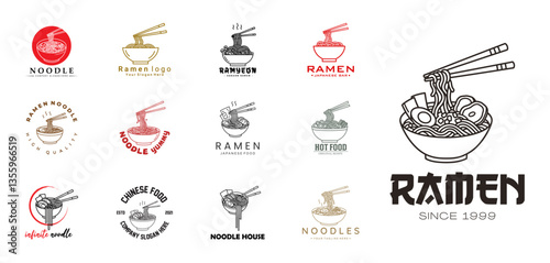 Ramen Logo Vector offers a usable design for Asian food businesses, restaurants and cafes.