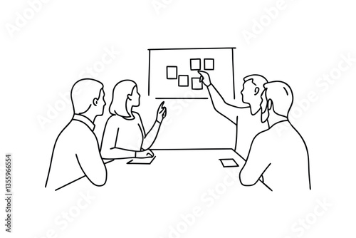 Team Brainstorming Session Agile Methodology, Project Planning, Sticky Notes
