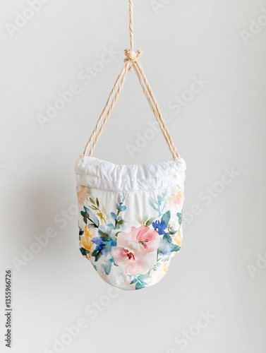 clipart gender reveal card Floral baby bloomers hanging rope pastel botanical cotton infant clothing babywear gentle illustration watercolor baby shower nursery decoration soft fabric pattern advert