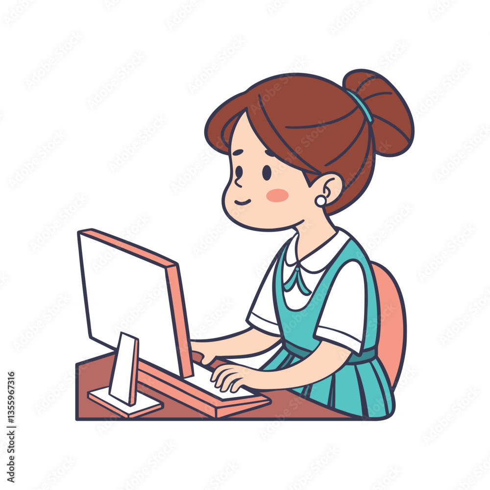 student on computer study student on computer study