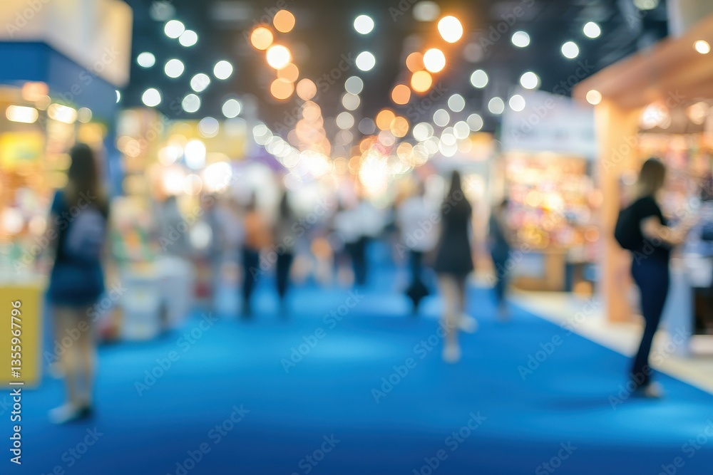 Blurry Exhibition Hall - Busy Event