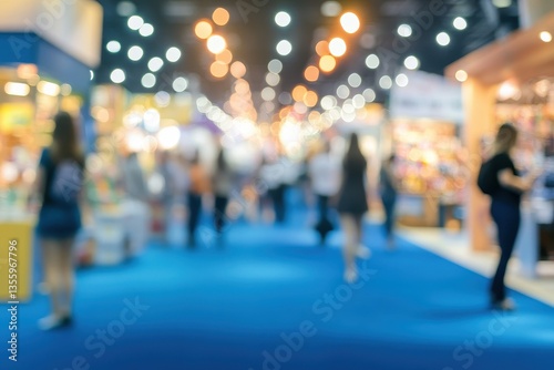 Obraz na płótnie Blurry Exhibition Hall - Busy Event w salonie
