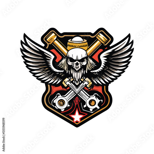 Create a vector graphic of a stylized, retro-inspired motorbike, emphasizing smooth curves and vibrant colors, suitable for vintage-themed designs.