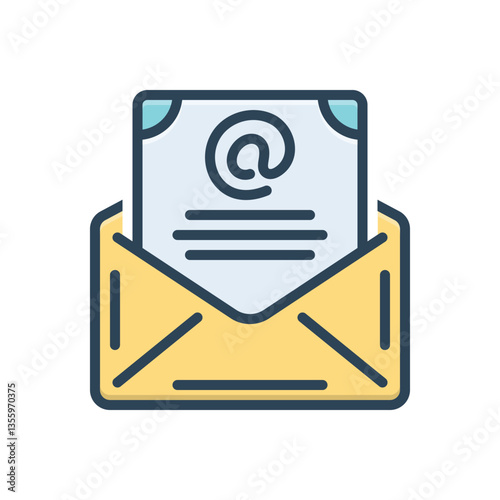 Color illustration icon for email