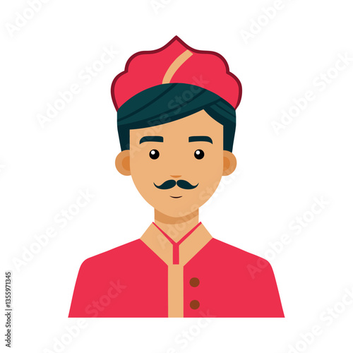 Indian Groom Red Turban