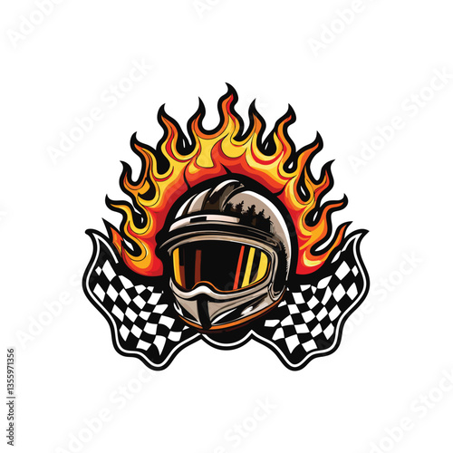 Create a vector graphic of a vintage motorcycle helmet, emphasizing detailed rivets, worn leather texture, and a classic design.  Include goggle straps.