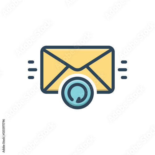 Color illustration icon for correspondence