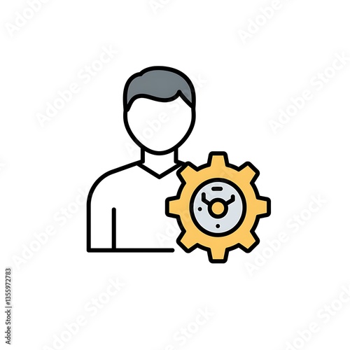 Arafed Image Of A Man Holding A Clock And Gearwheel
