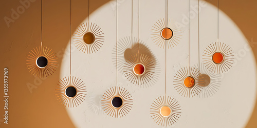 Sunburst wall decor warm tones