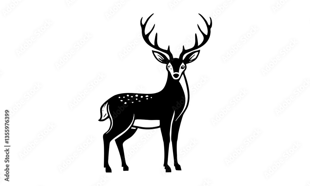 Obraz premium deer silhouette vector