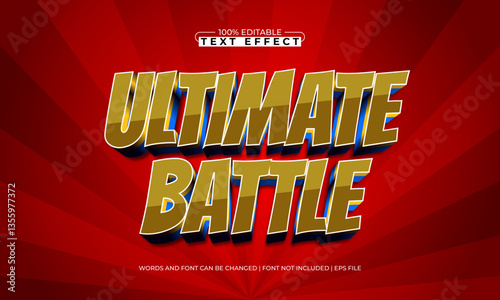 ultimate battle editable text effect with a gaming and play text style