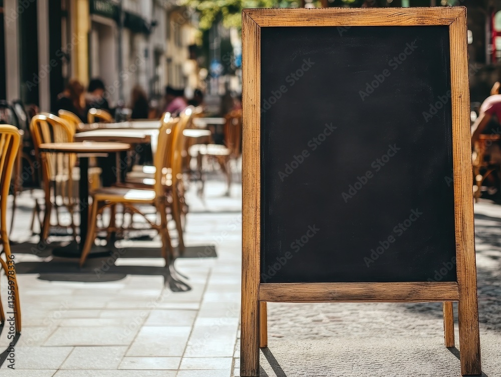 Empty Outdoor Cafe Menu Board