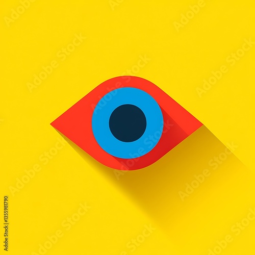 A stylized graphic representation of a human eye on a yellow background Free Download A stylized graphic representation of a human eye on a yellow background - GFXLoad