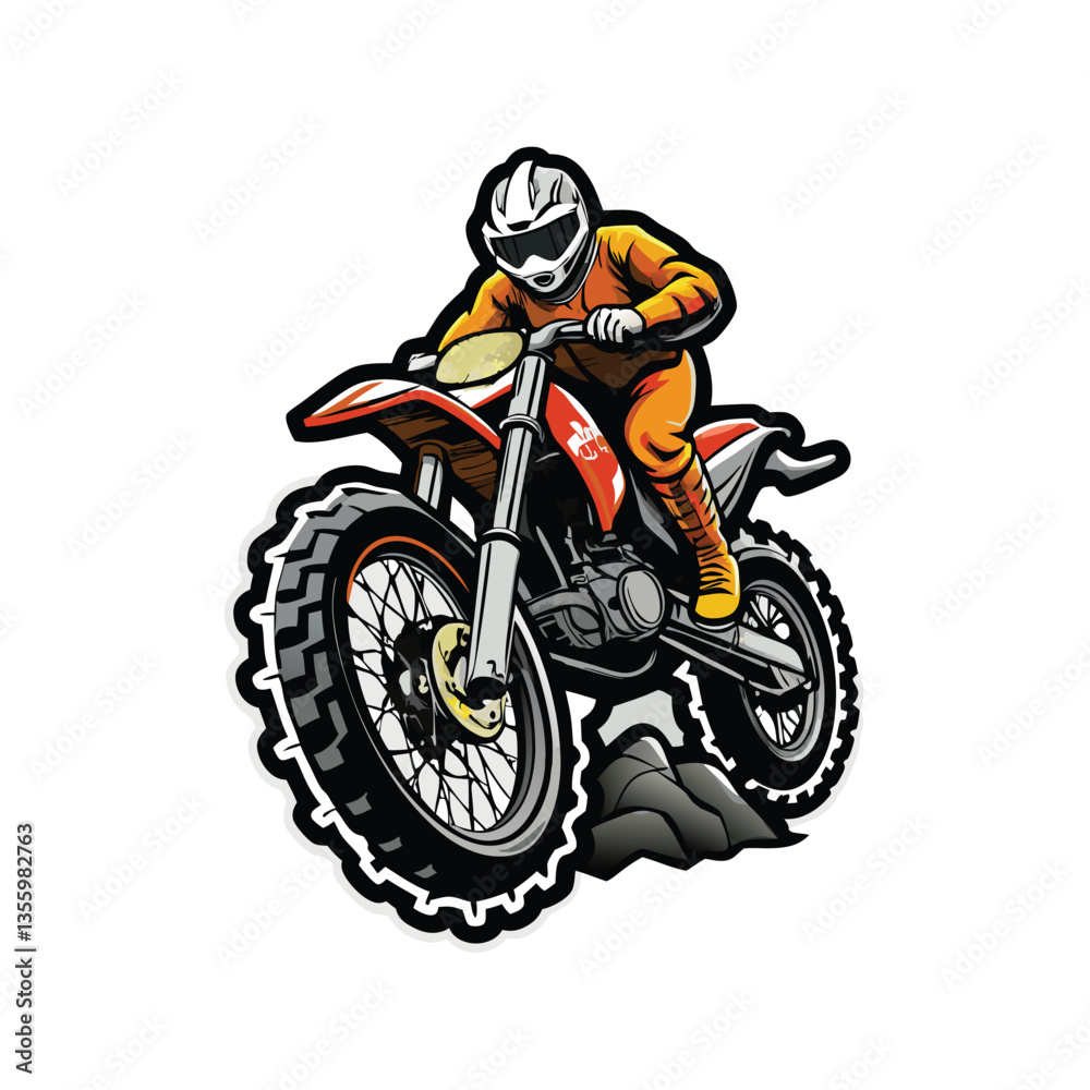 Create a clean vector illustration of a motocross bike, number 18 prominently displayed, suitable for racing posters or branding. Create a clean vector illustration of a motocross bike, number 18 prominently displayed, suitable for racing posters or branding.