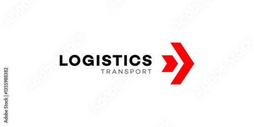 Logistics Transport Company Arrow Red Bold Design Movement