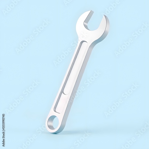 3D Illustration of Blue Wrench