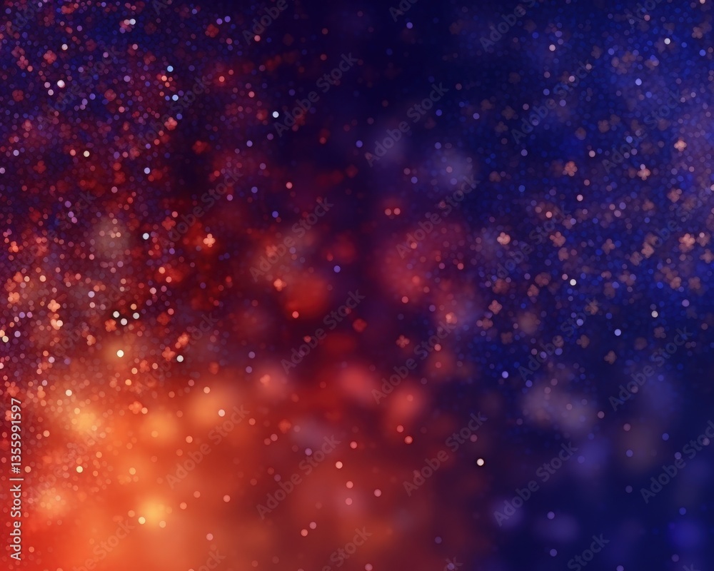 Fototapeta premium Sparkling Abstract Blurry Colorful Patches Floating in Dark Space