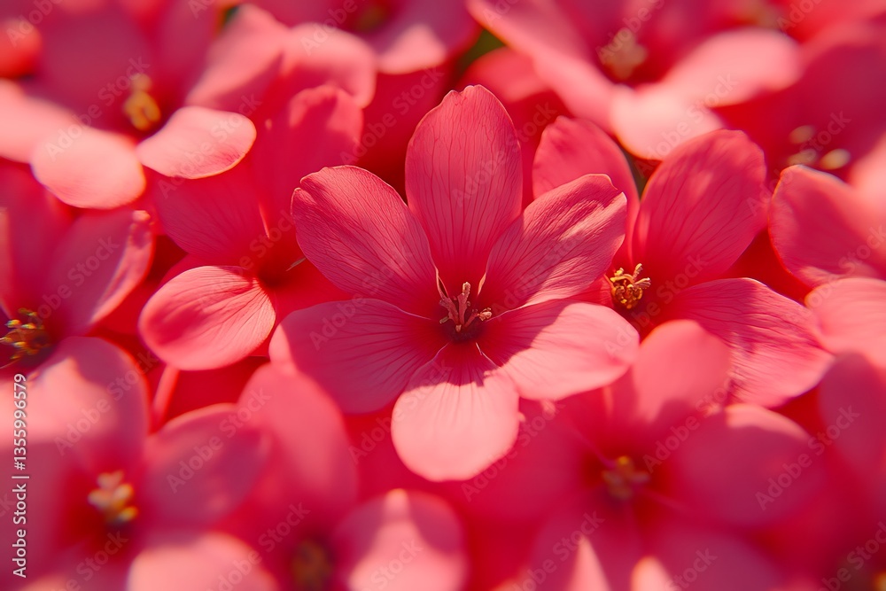 Obraz premium Pink flowers closeup with vibrant bloom.
