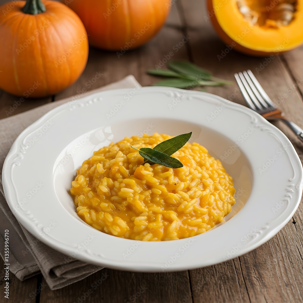 Creamy Pumpkin Risotto: Rustic Autumn Dish with Sage Creamy Pumpkin Risotto: Rustic Autumn Dish with Sage