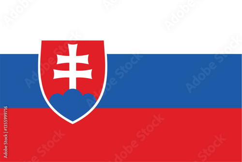 Nationall flag of Slovakia. Vector illustration
