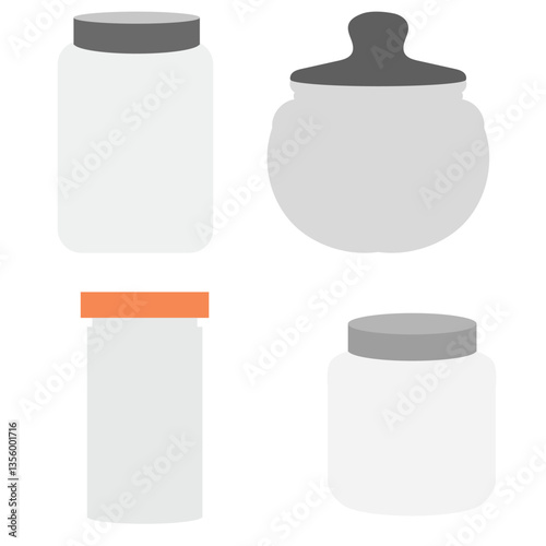 Empty glass jar icon. Line vector illustration isolated on white background.