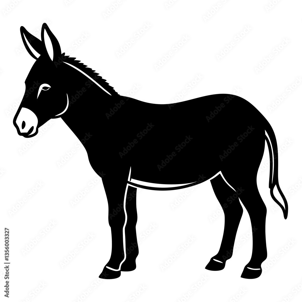 Donkey silhouette vector black outline Donkey silhouette vector black outline