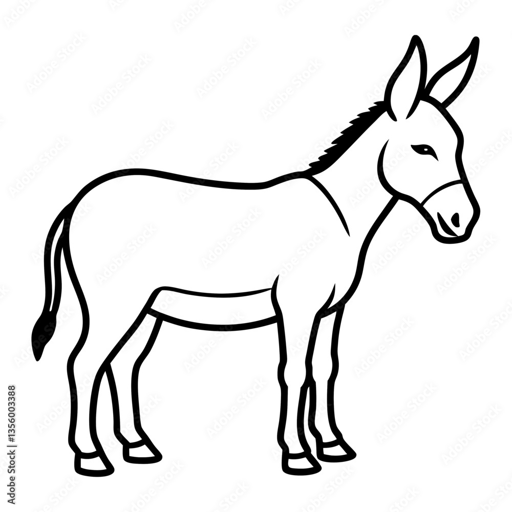 Donkey silhouette vector black outline Donkey silhouette vector black outline