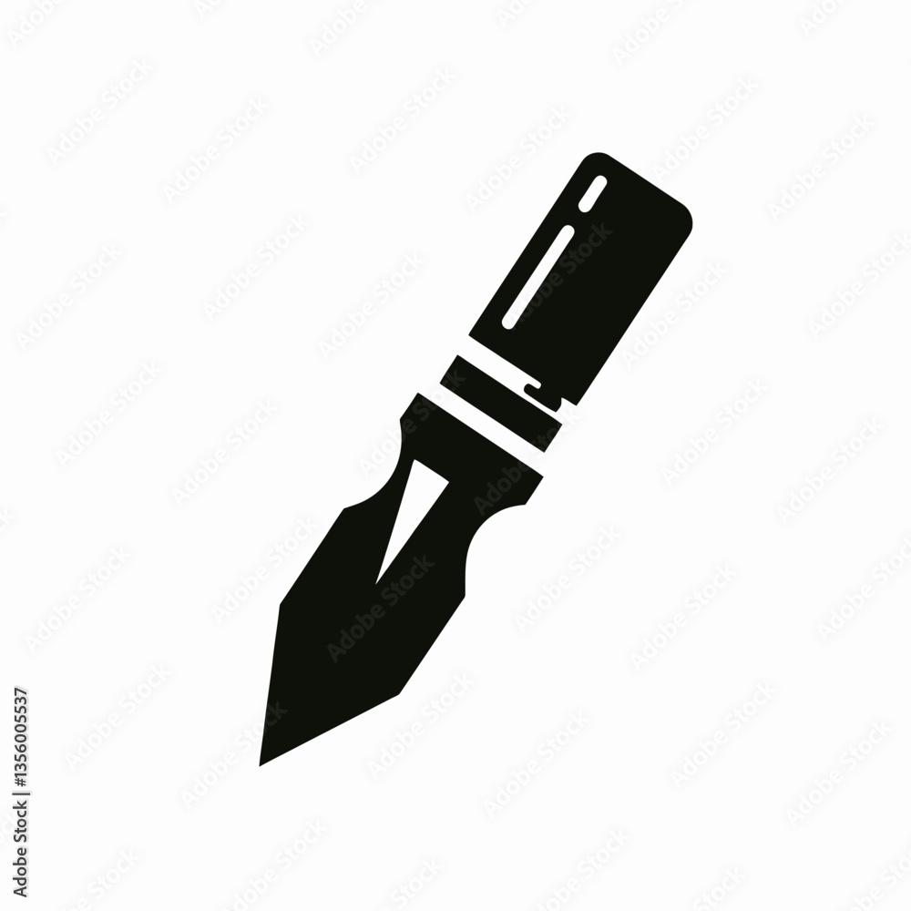 Chisel Tip silhouette in black on a white background Chisel Tip silhouette in black on a white background