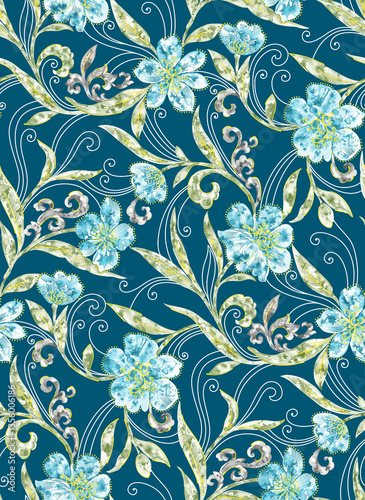 Wallpaper Mural seamless floral pattern Torontodigital.ca