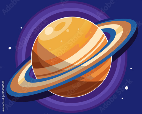 colorful illustration of saturn planet