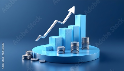 business graph with arrow