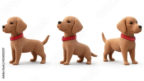  Set of cute little puppy dogs Wire haired dachshund puppies isolated on white background