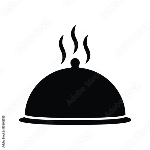 "Steamy Dish Cover Icon: Warm Meal Symbol"