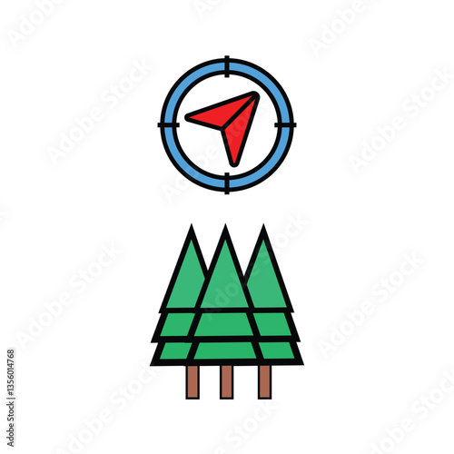 Collection of icons related to Geography, including icons like Book, Compass, Crystal, Dimond and more. vector illustrations, Pixel Perfect set