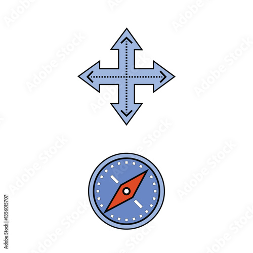 Collection of icons related to Geography, including icons like Book, Compass, Crystal, Dimond and more. vector illustrations, Pixel Perfect set