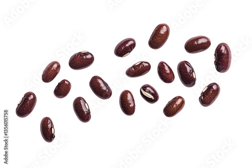 Scattered Kidney Beans, Isolated on Transparent Background