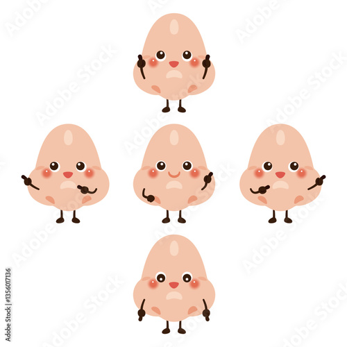 指さしをする鼻のキャラクターセット