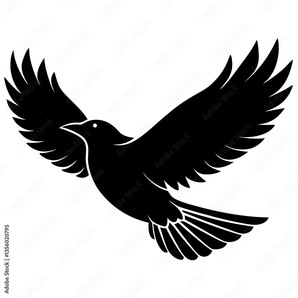 Fototapeta premium Flying Big Bird silhouette vector