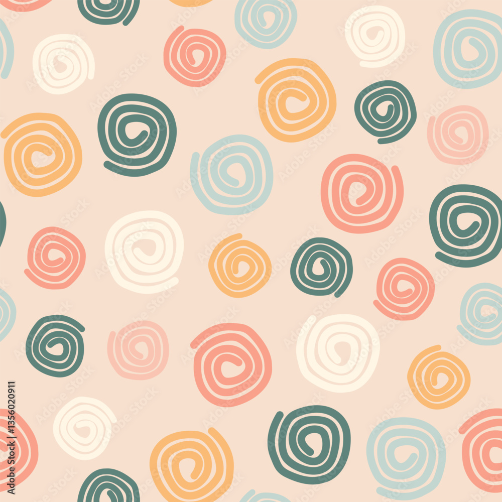 Seamless pastel decorative curls background, square composition. Seamless pastel decorative curls background, square composition.