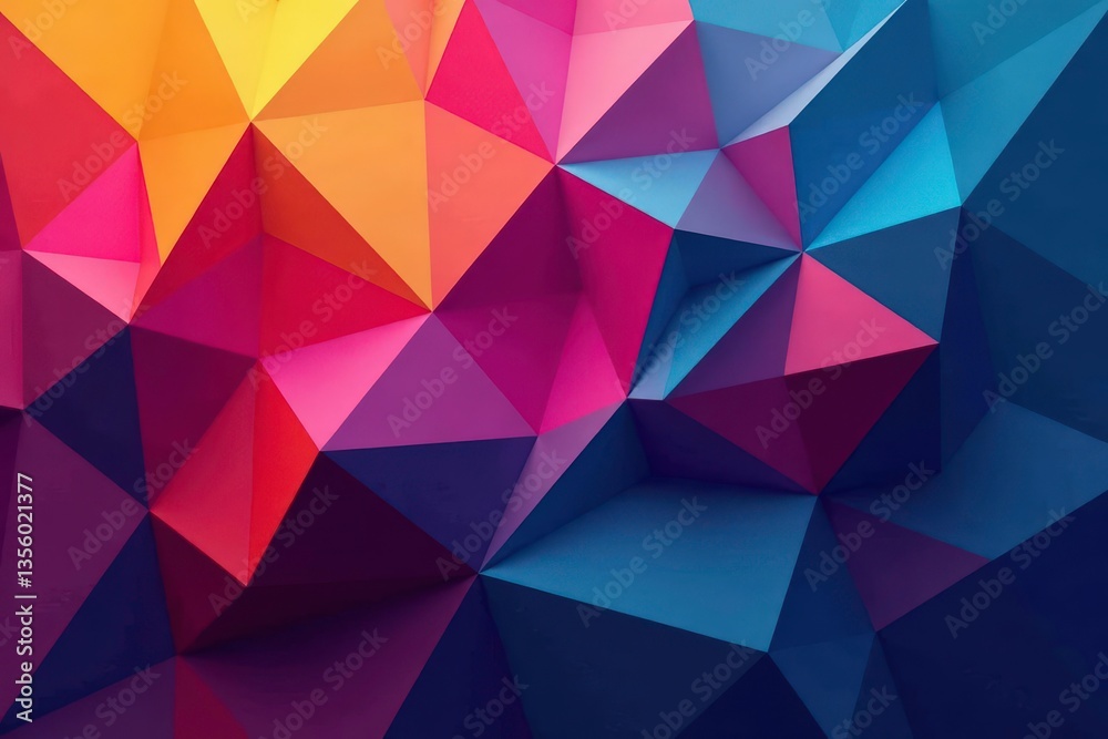 Obraz premium Abstract geometric shapes, flawlessly interconnected, lines, kaleidoscope, vibrant