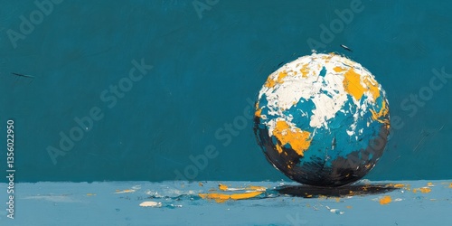 A stylized globe with visible brush strokes sits prominently
