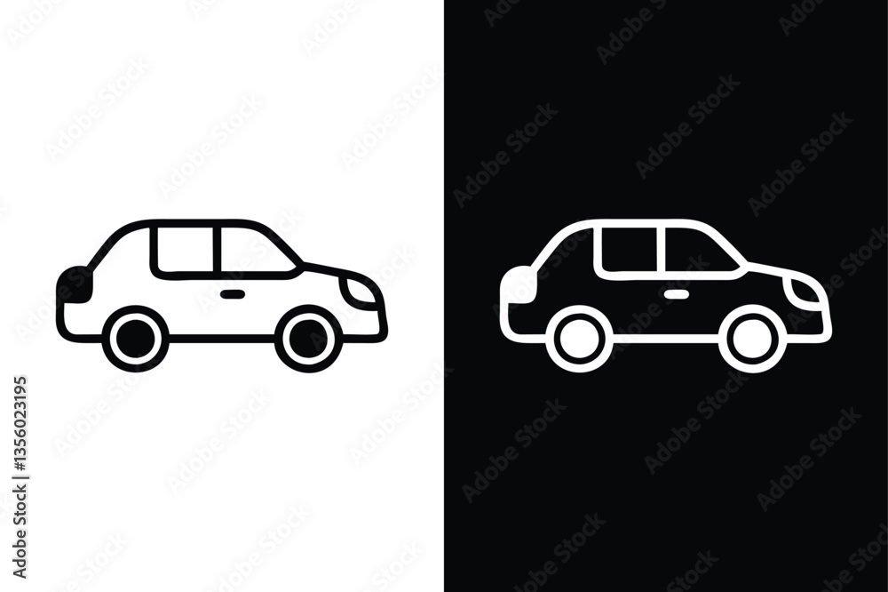 Fototapeta premium Car icon on White Background Vector Art Illustration on white background.