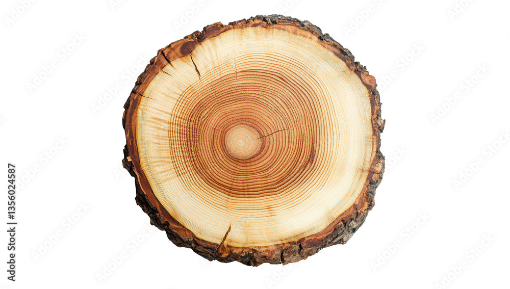 Obraz premium a cross-section of a tree trunk showcasing its rings texture and natural patterns often used for decorative purposes or as a symbol of nature's beauty and time