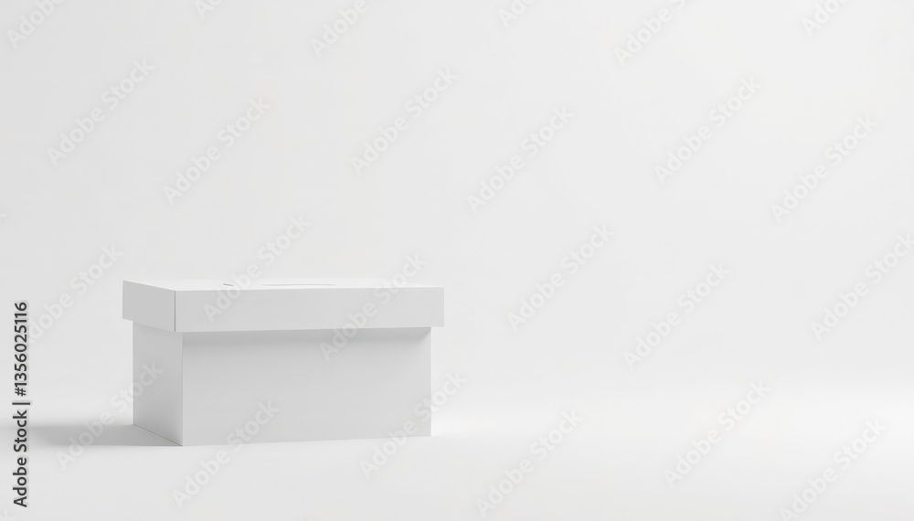 A single ballot box, pristine white background , container, ballot box A single ballot box, pristine white background , container, ballot box