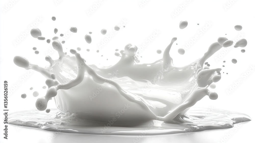 Splash of milk or cream, isolated Splash of milk or cream, isolated