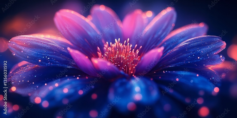 Obraz premium Enchanting flower blossoms with petals colored in blue and pink